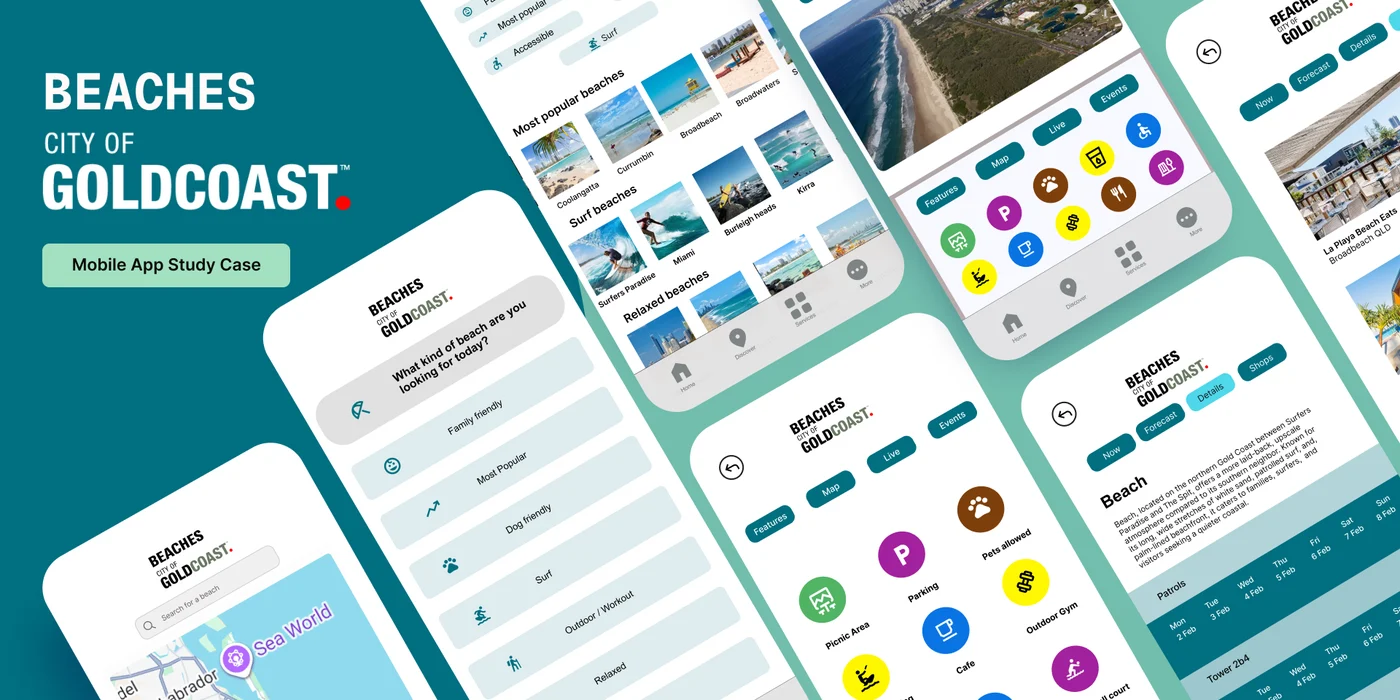 Beach Safety App screens