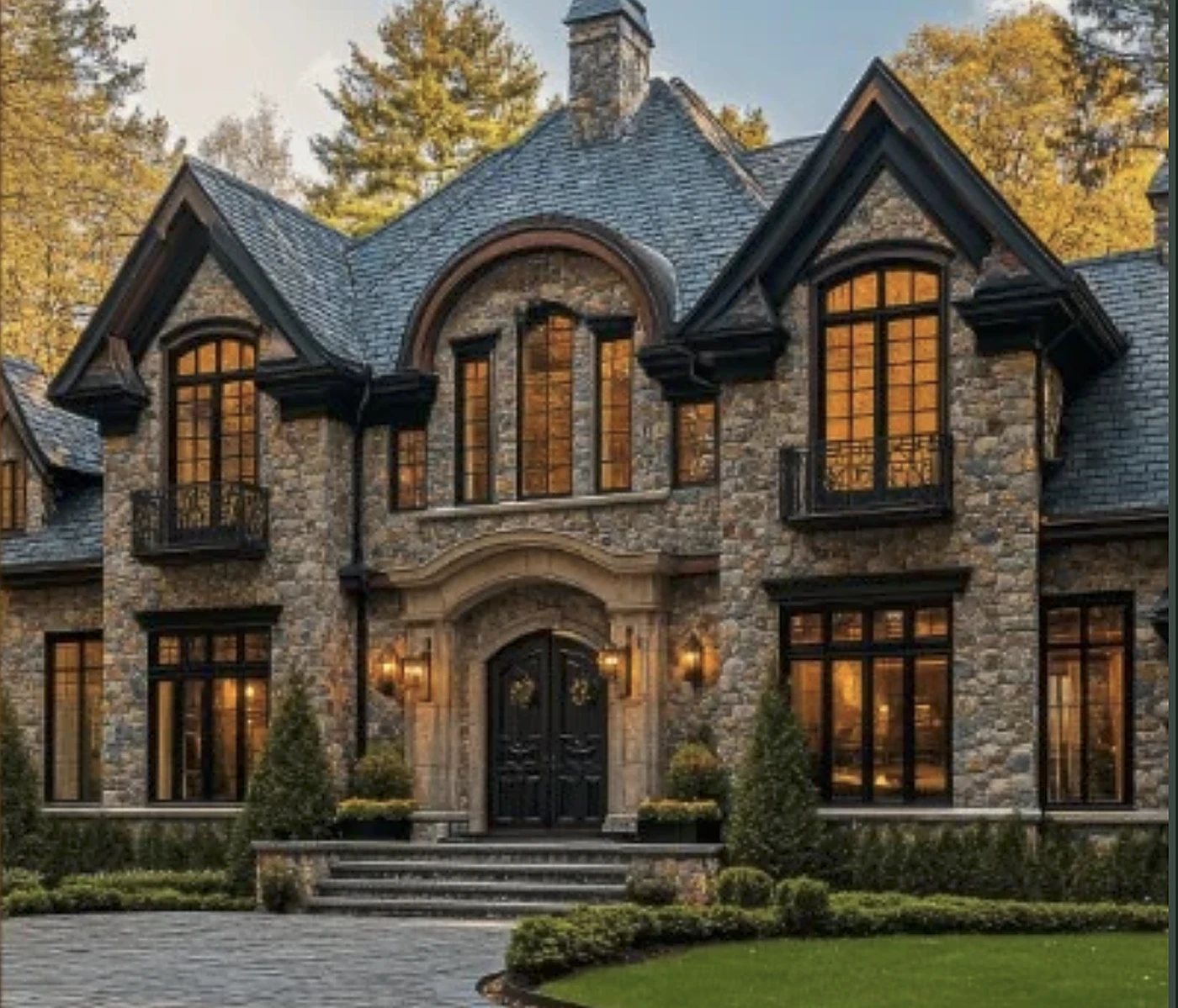 Hermés Estate luxury stone mansion exterior