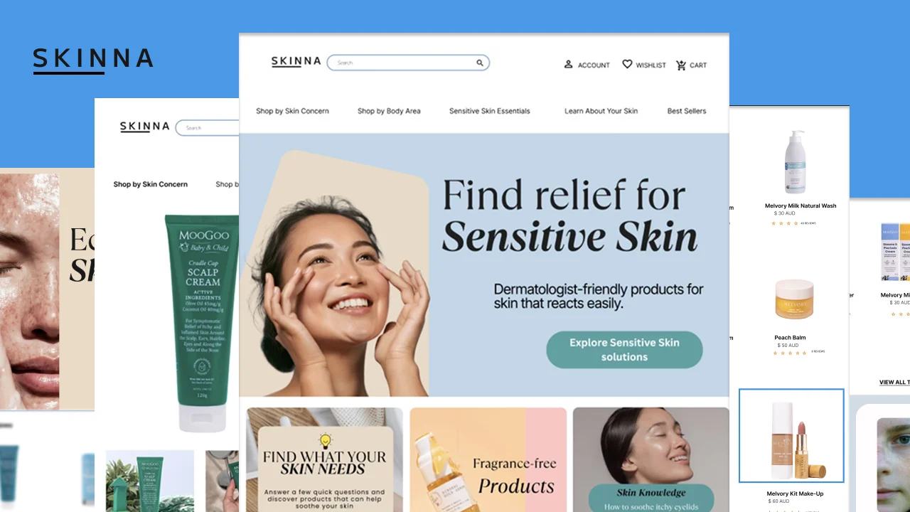 Skinna homepage design