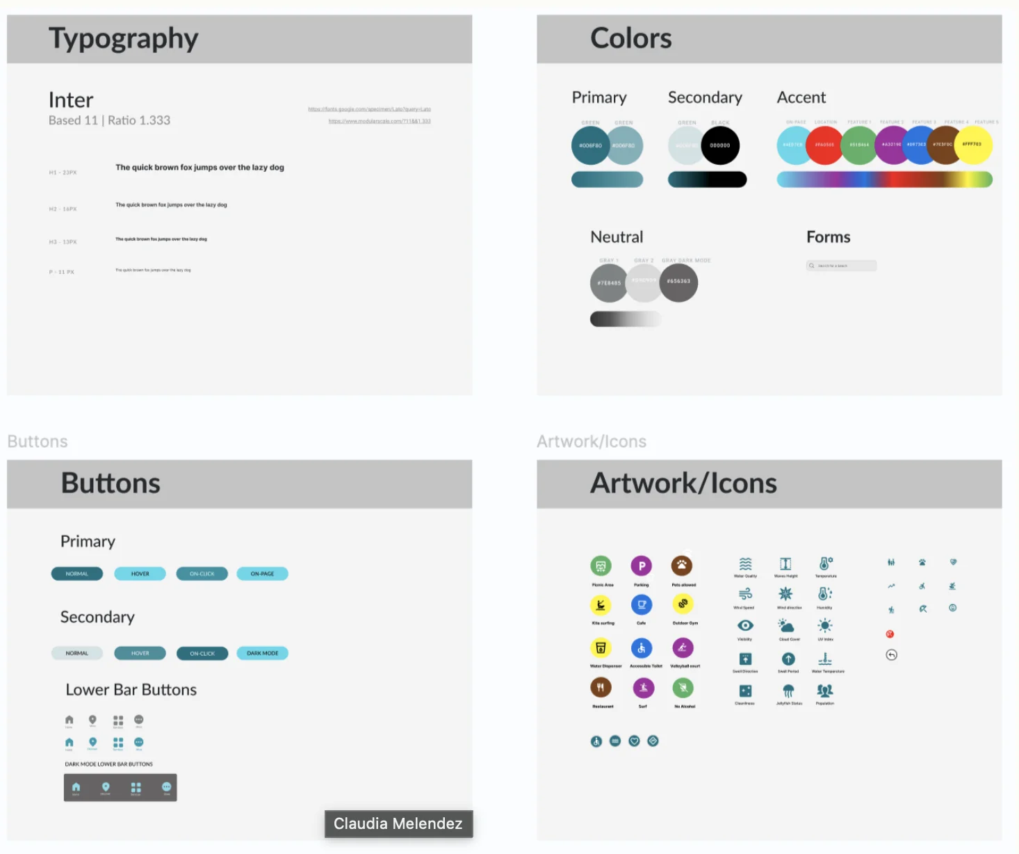 Design system: typography, colours, buttons and icons