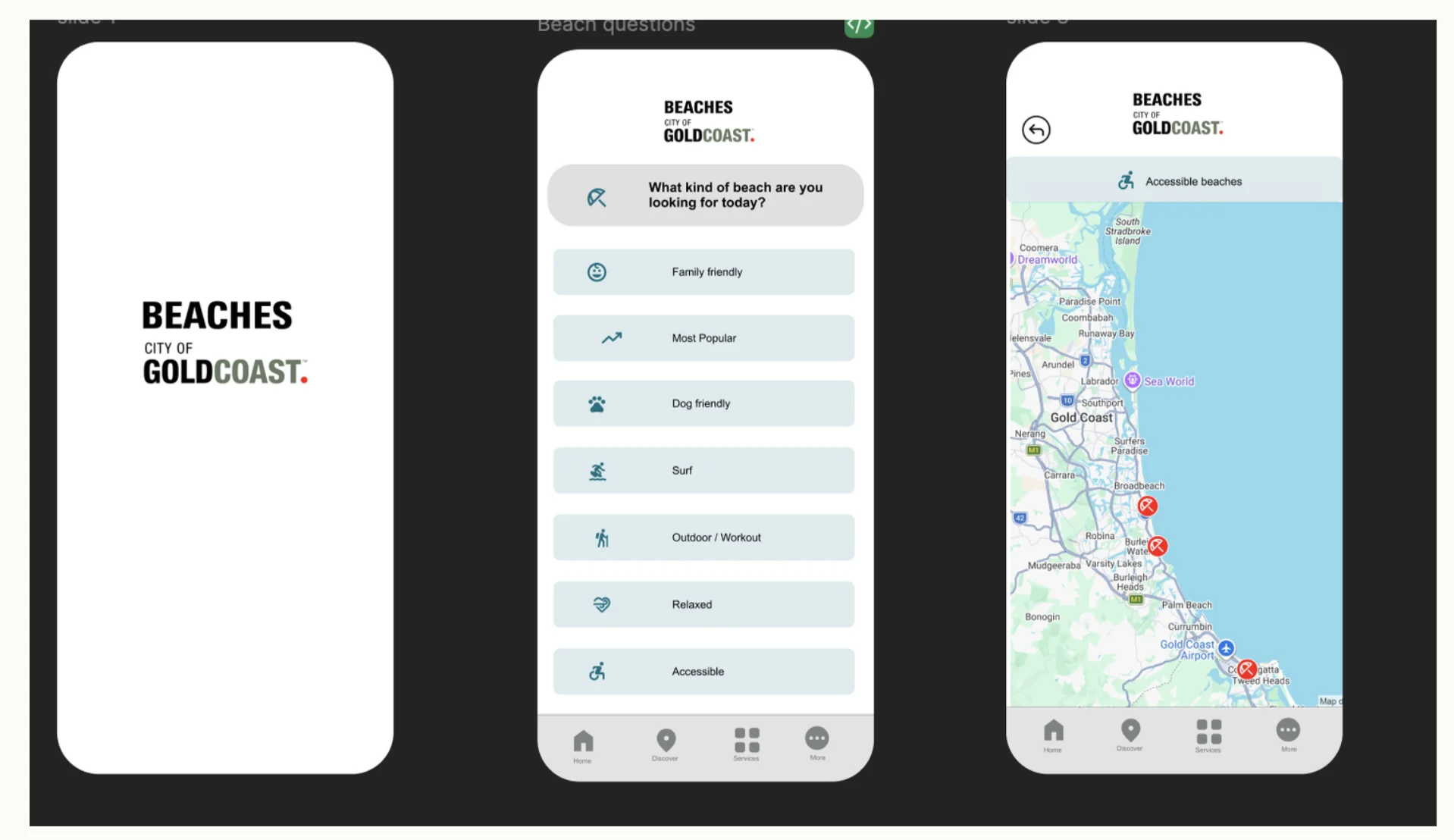 Splash, beach questions and accessible beaches map